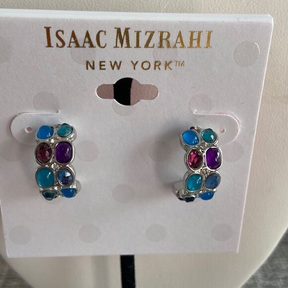 Isaac Mizrahi Earrings multiple crystals colors NWT - Picture 1 of 5